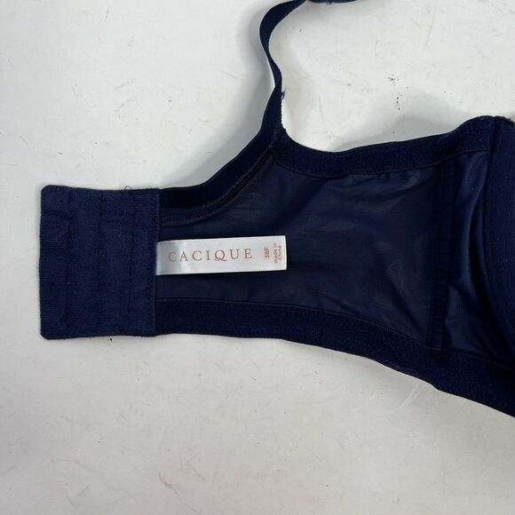Cacique Size 38F Bra Lightly Lined Full Coverage Underwired Blue Floral Women’s - Picture 4 of 12
